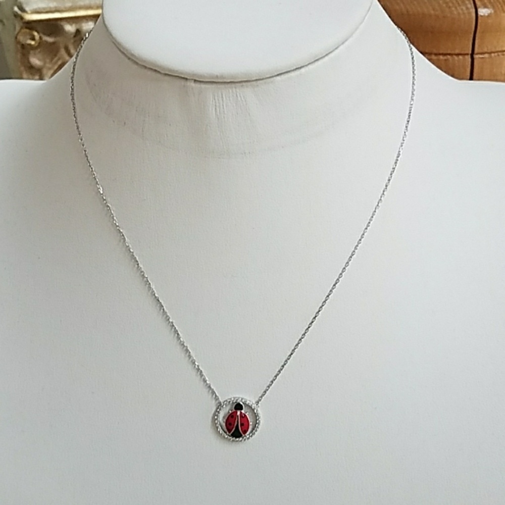 LadyBug Necklace 16 to 18 inches chain - Picture 2 of 6